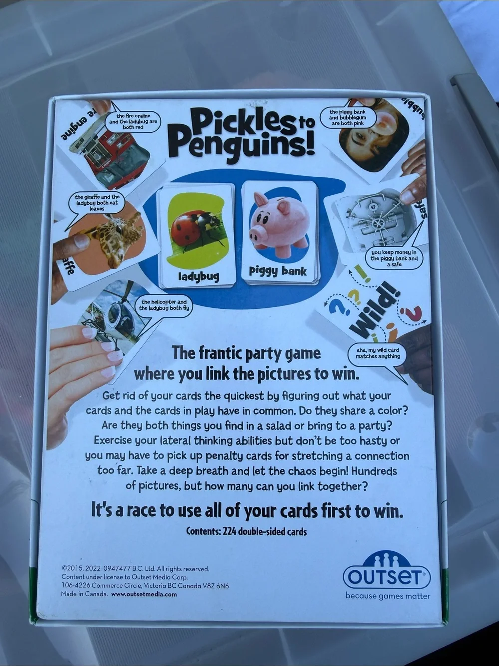 Pickles to Penguins! Party Picture-Linking Game. New.